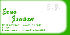 erno zsupan business card